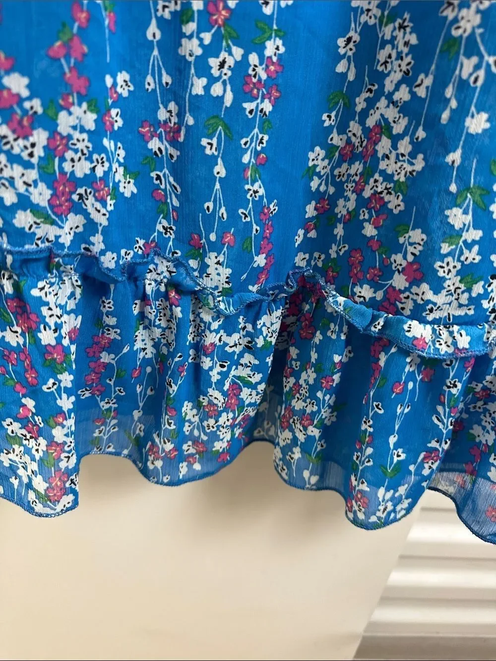 Picaurshe Blue Floral V-Neck Midi Dress